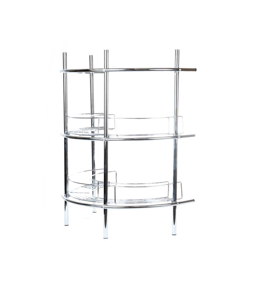 MENSOLA DA BAGNO SOTTOLAVELLO 2 RIPIANI ANGOLARE ROTONDO, 56X36X67,5 CM